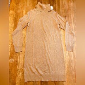 Banana Republic Factory Camel Turtleneck Sweater Dress